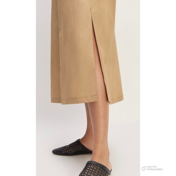 Everlane Size XS Supima High-Neck Riviera Midi Dress Pockets Black & Tan NWOT - Picture 7 of 17